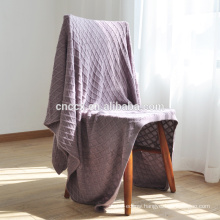 16JWB05 cashmere cable knit diamond shape throw blanket